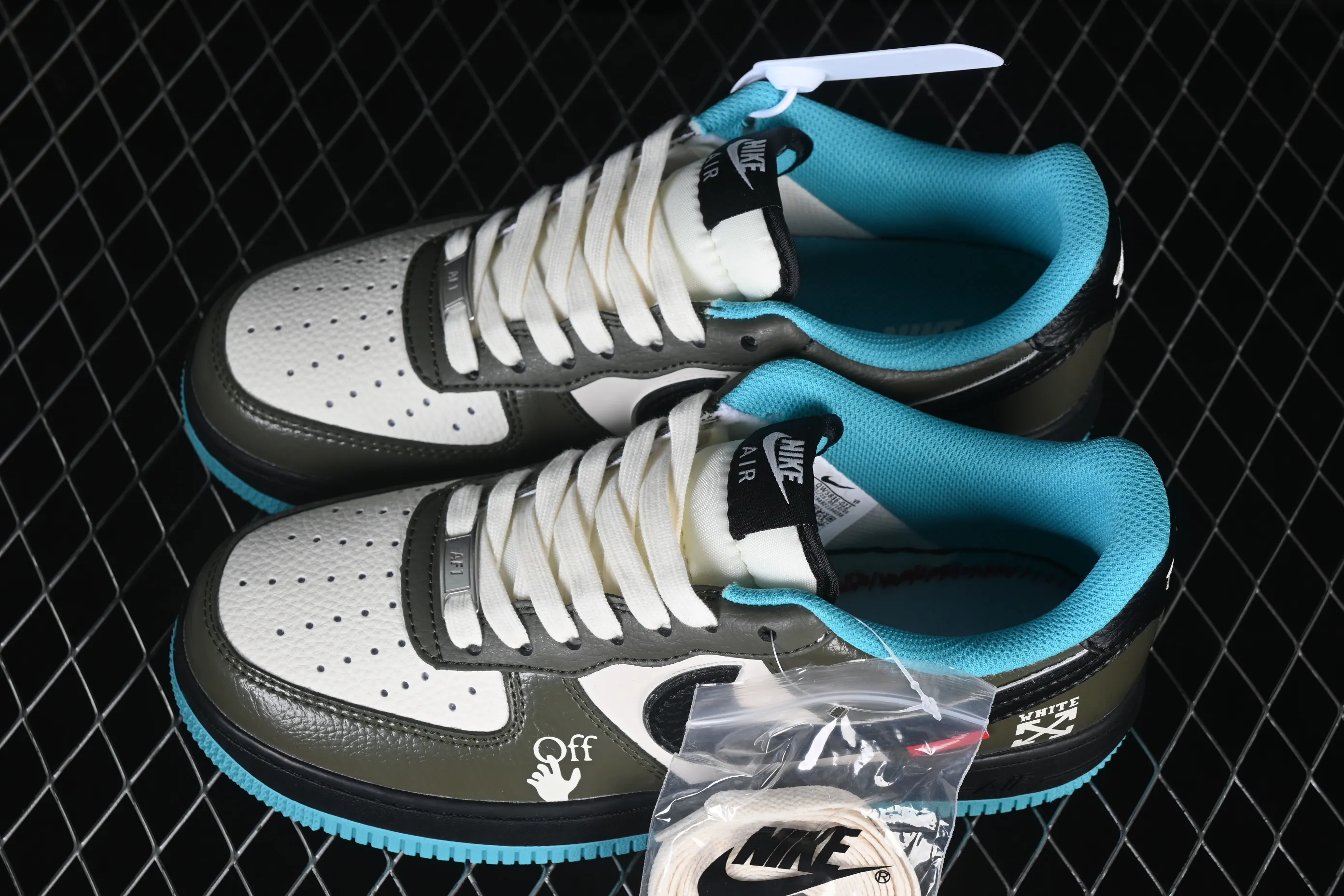 All categories Nk Air Force 1 Air Force series Nk Air Force 1 Low Air Force low-top Nike Air Force 1'07 Low joint black, green and blue Air Force low-top casual sneakers QW5836-022